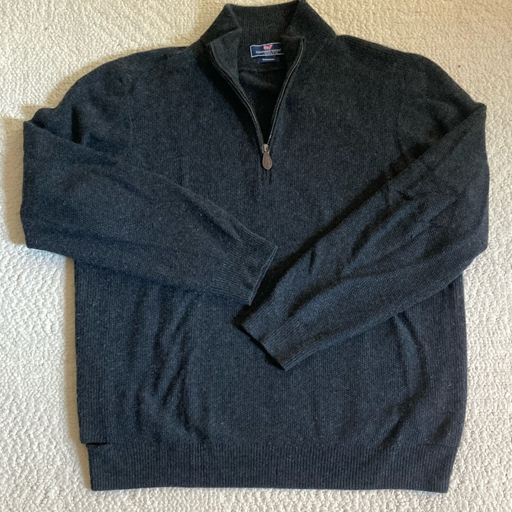 Vineyard Vines Cashmere Quarter Zip Sweater